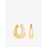 selfridges Astrid & Miyu Horseshoe Medium 18ct Yellow Gold-Plated Brass Hoop Earrings- Buy online at McGrocer