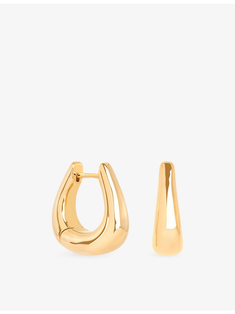 Astrid & Miyu 18ct yellow gold-plated horseshoe hoop earrings - British product
