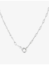 selfridges Astrid & Miyu Link Hardware Rhodium-Plated Brass Chain Necklace 45cm- Buy online at McGrocer