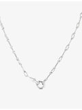 Astrid & Miyu rhodium-plated brass chain necklace 45cm, imported from the UK