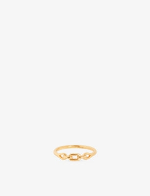 Astrid & Miyu Link Hardware 18ct Yellow Gold-Plated Sterling Silver Ring