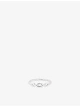 selfridges Astrid & Miyu Link Hardware Rhodium-Plated Sterling-Silver Ring- Buy online at McGrocer