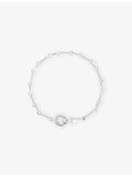 Astrid & Miyu rhodium-plated brass chain bracelet adjustable - British product