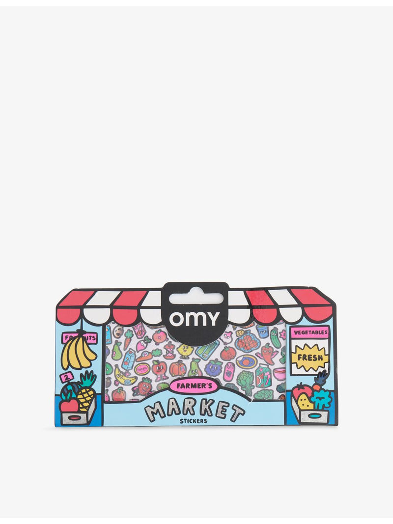 OMY Food Market sticker sheet with 100 assorted stickers, UK version