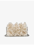Christian Louboutin rose-embroidered silk clutch bag - British product