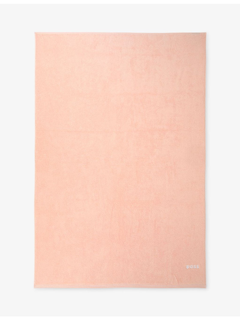 BOSS Edge cotton towel with striped border, imported from the UK