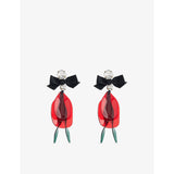 selfridges Marni Bow Top Leaf Metal and Crystal Drop Earrings- Buy online at McGrocer