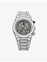selfridges D1 Milano Polychrono White Sketch Polycarbonate Watch 40.5mm- Buy online at McGrocer