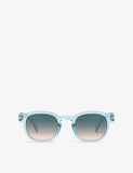 IZIPIZI square acetate sunglasses in turquoise stone - British product