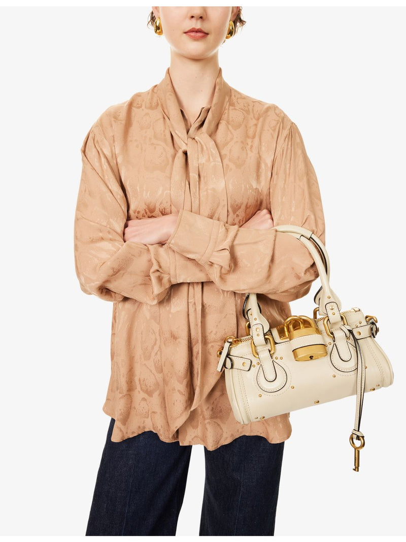 Chloé small leather top-handle bag with padlock charm, UK version