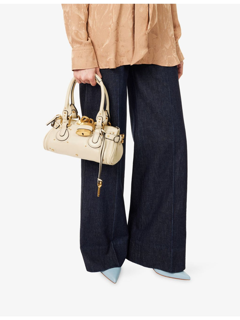 Chloé small leather top-handle bag with padlock charm, UK version