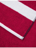 Lacoste cotton towel with woven stripe and crocodile logo - British product