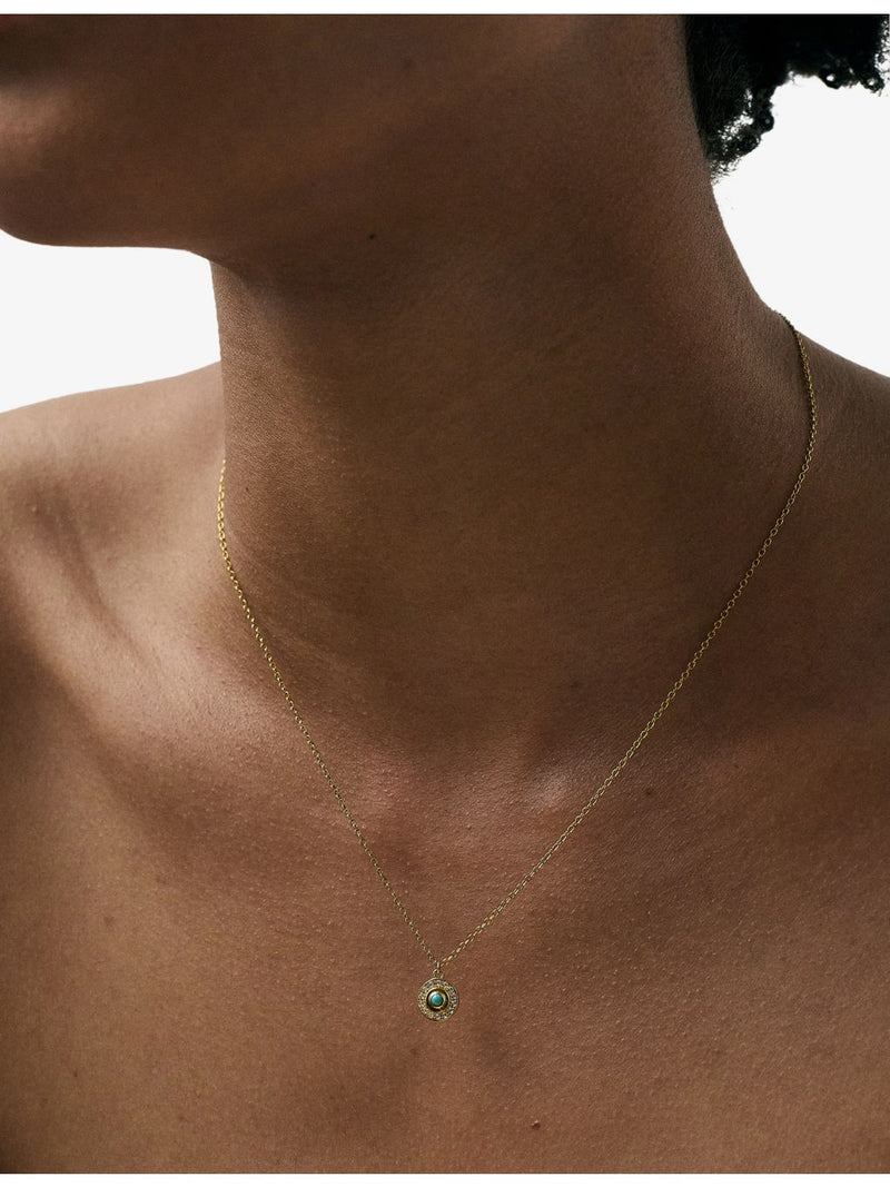 Astley Clarke 18ct gold turquoise pendant necklace, imported from the UK