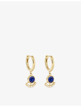 selfridges Astley Clarke Icon 14ct Yellow Gold Blue Sapphire 0.055ct Lab-Grown Diamond Drop Huggies 10mm- Buy online at McGrocer