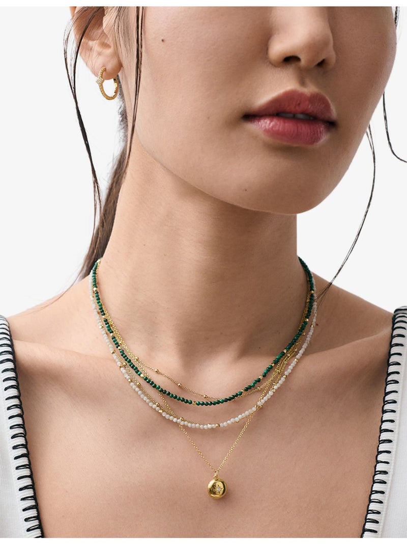 Astley Clarke malachite double strand beaded necklace, UK version