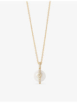 selfridges Astley Clarke Luna 14ct Yellow Gold 0.062ct Lab-Grown Diamond and Freshwater Pearl Pendant Necklace- Buy online at McGrocer