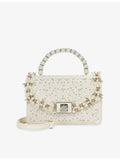 Dune woven top-handle bridesmaid bag with pearl embellishment (British brand)