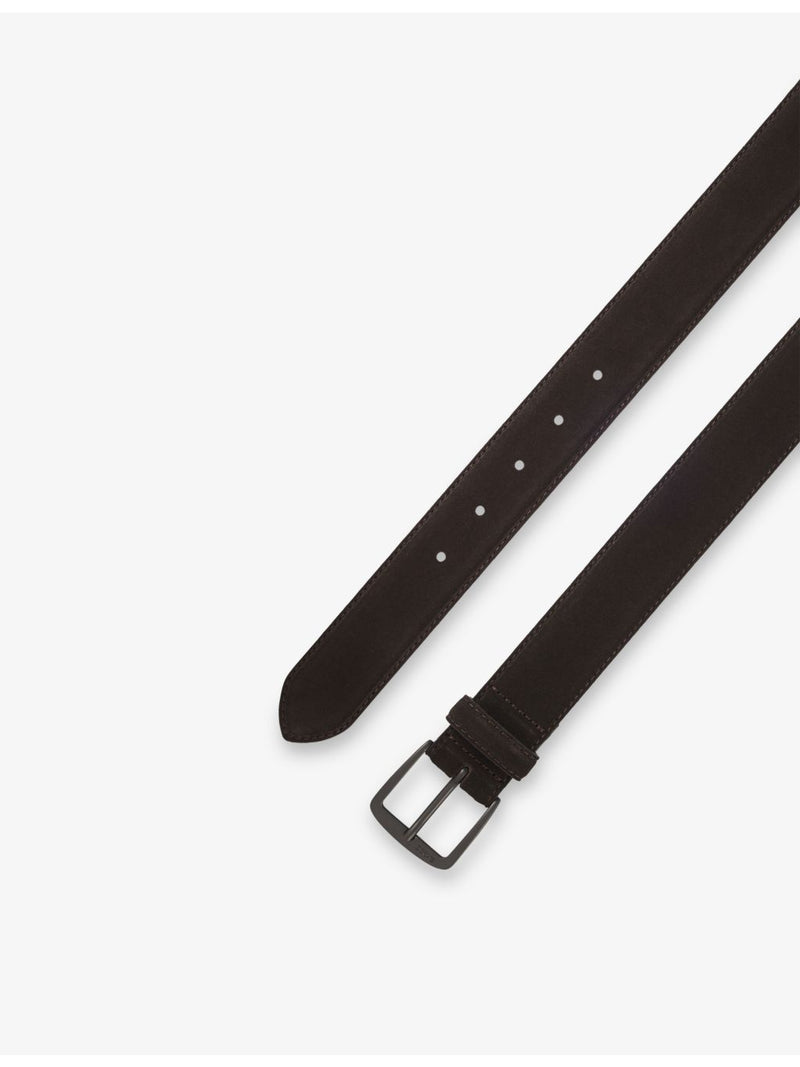 BOSS suede belt with logo-engraved buckle, UK version