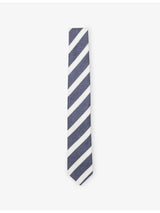 selfridges BOSS Striped Linen and Silk-Blend Tie 6cm- Buy online at McGrocer