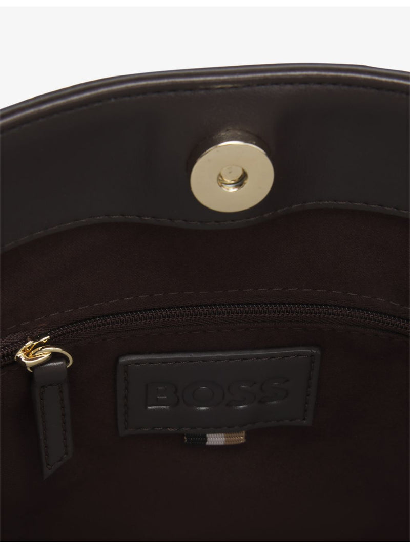 BOSS faux-leather bucket bag with double B logo - British product