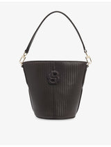 selfridges BOSS Logo-Appliqué Faux-Leather Bucket Bag- Buy online at McGrocer
