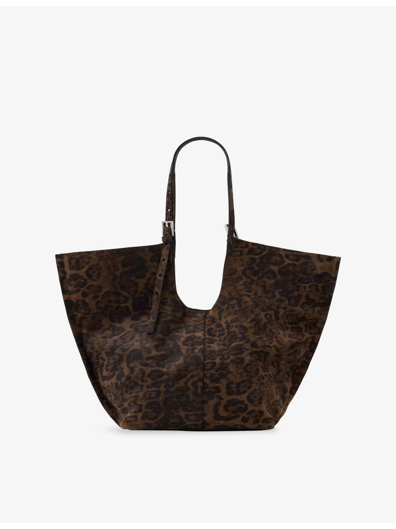 AllSaints suede tote bag Ara Leppo leopard print, UK version