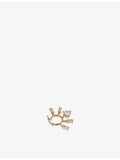 Maje brass and crystal drop hoop earrings with heart charm (British brand)
