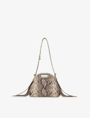 Maje Miss M mini snake-print leather shoulder bag, UK version