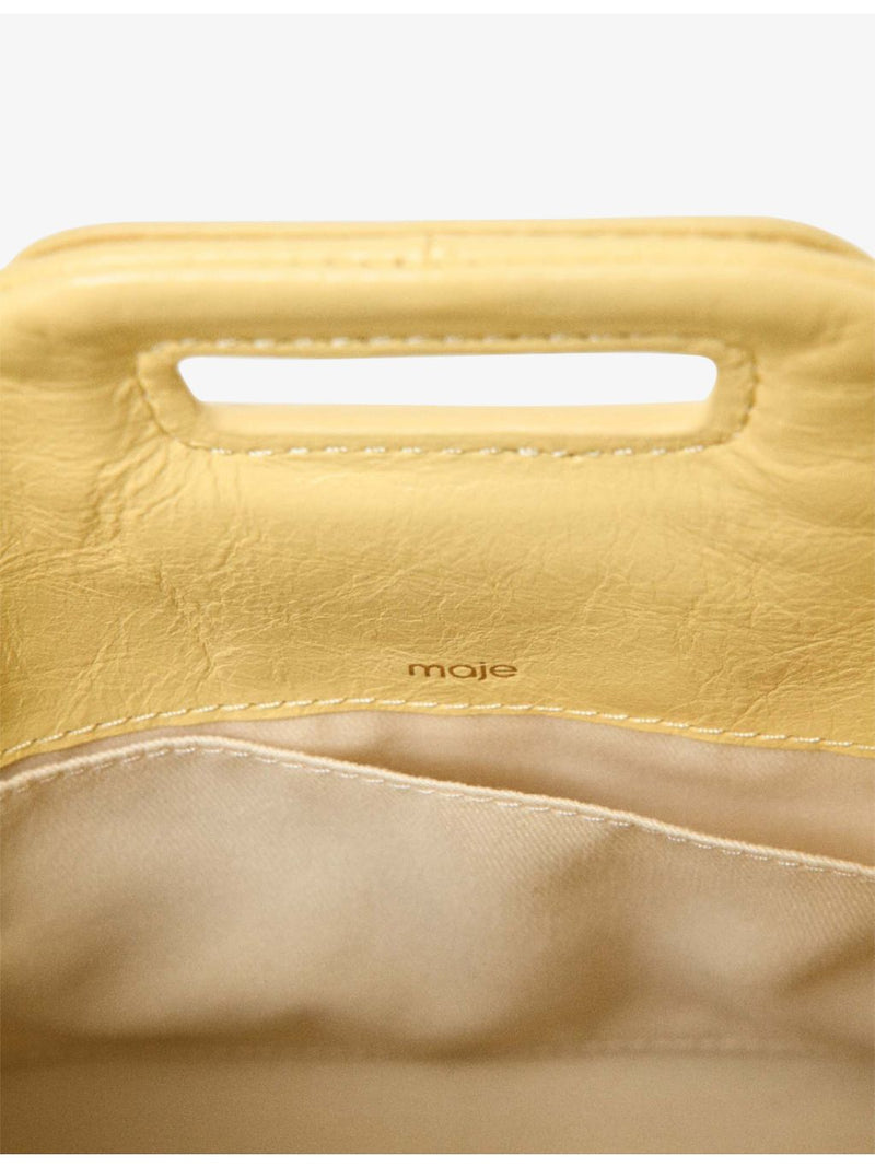 Maje mini crackled leather bag with gold-tone hardware, imported from the UK