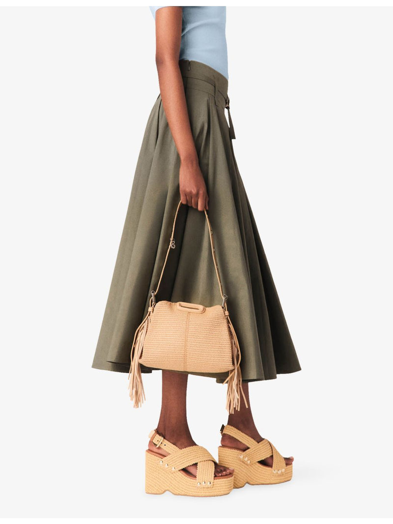 Maje Miss M mini raffia shoulder bag (British brand)