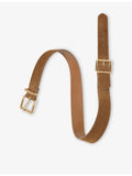 Maje suede belt with double buckle and gold-tone hardware, UK version