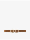 Maje suede belt with double buckle and gold-tone hardware, UK version