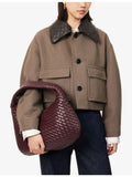 Bottega Veneta medium leather shoulder bag with polished finish (British brand)