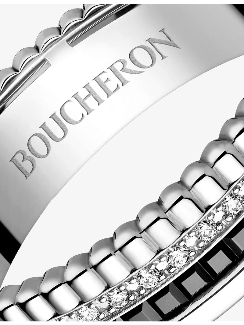 Boucheron Quatre Black Edition XS ring with 0.13ct diamonds, UK version