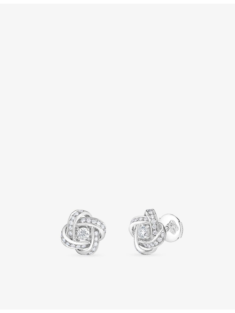 Boucheron Pivoine 18ct white gold 0.30ct diamond earrings, imported from the UK