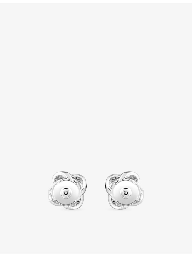 Boucheron Pivoine 18ct white gold 0.30ct diamond earrings, imported from the UK