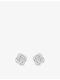 Boucheron Pivoine 18ct white gold 0.30ct diamond earrings, imported from the UK