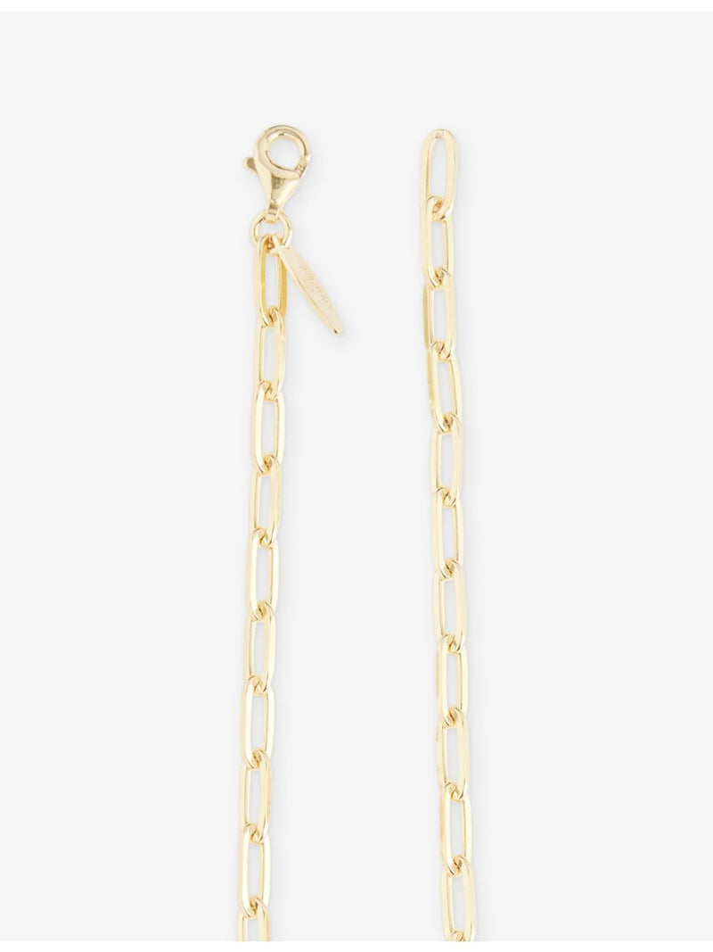 Lisa Gozlan paperclip chain necklace 46.5cm, gold plated sterling silver - British product