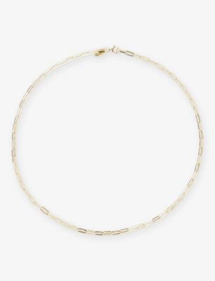Lisa Gozlan Small Paperclip Chain 14ct Gold Plated Sterling Silver Necklace 46.5cm