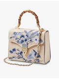 Aspinal of London Mayfair embroidered raffia midi bag (British brand)