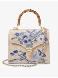 Aspinal of London Mayfair embroidered raffia midi bag (British brand)