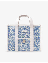 selfridges Aspinal of London Henley Raffia and Leather Tote Bag- Buy online at McGrocer