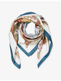 Aspinal of London printed square silk scarf 90cm, imported from the UK