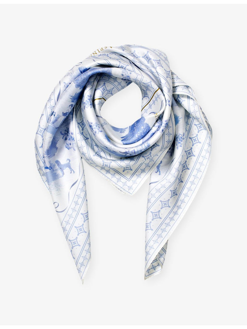Aspinal of London silk scarf graphic print 90cm - British product