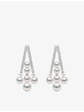 Yoko London Akoya pearl diamond drop earrings 18ct white gold (British brand)