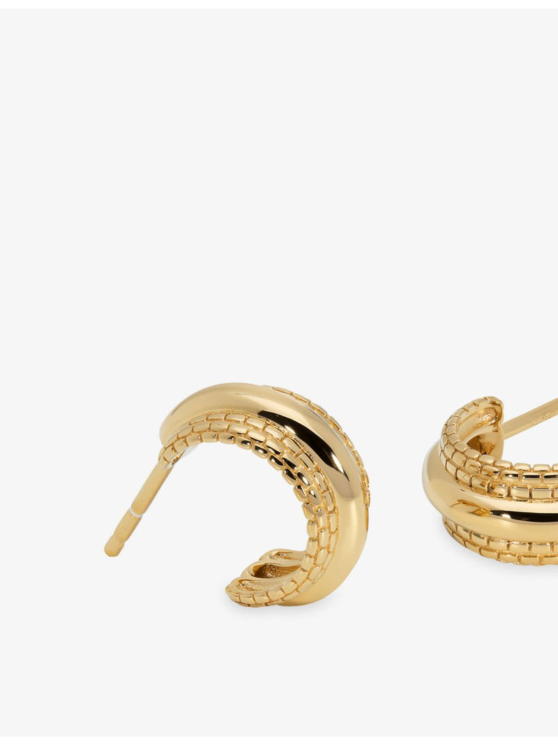 Monica Vinader 18ct gold vermeil huggie earrings (British brand)