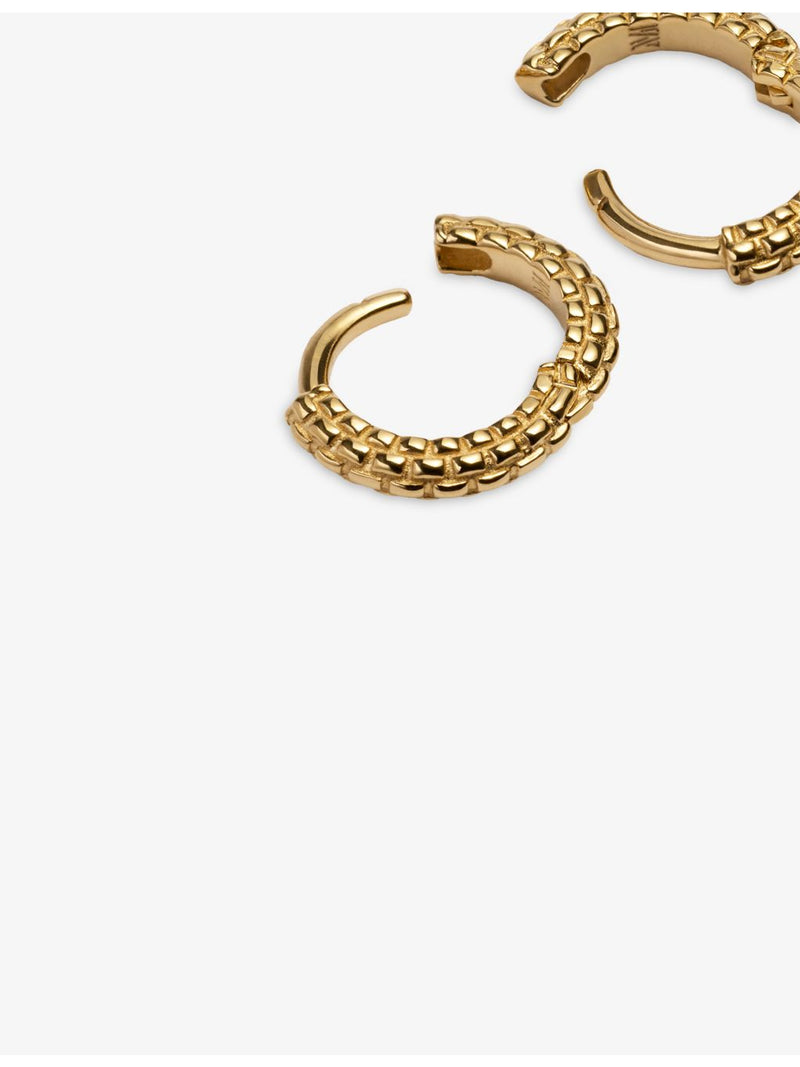 Monica Vinader huggie earrings in 18ct yellow gold vermeil, UK version