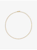 selfridges Monica Vinader Textured Link 18ct Yellow Gold Vermeil Chain Necklace- Buy online at McGrocer