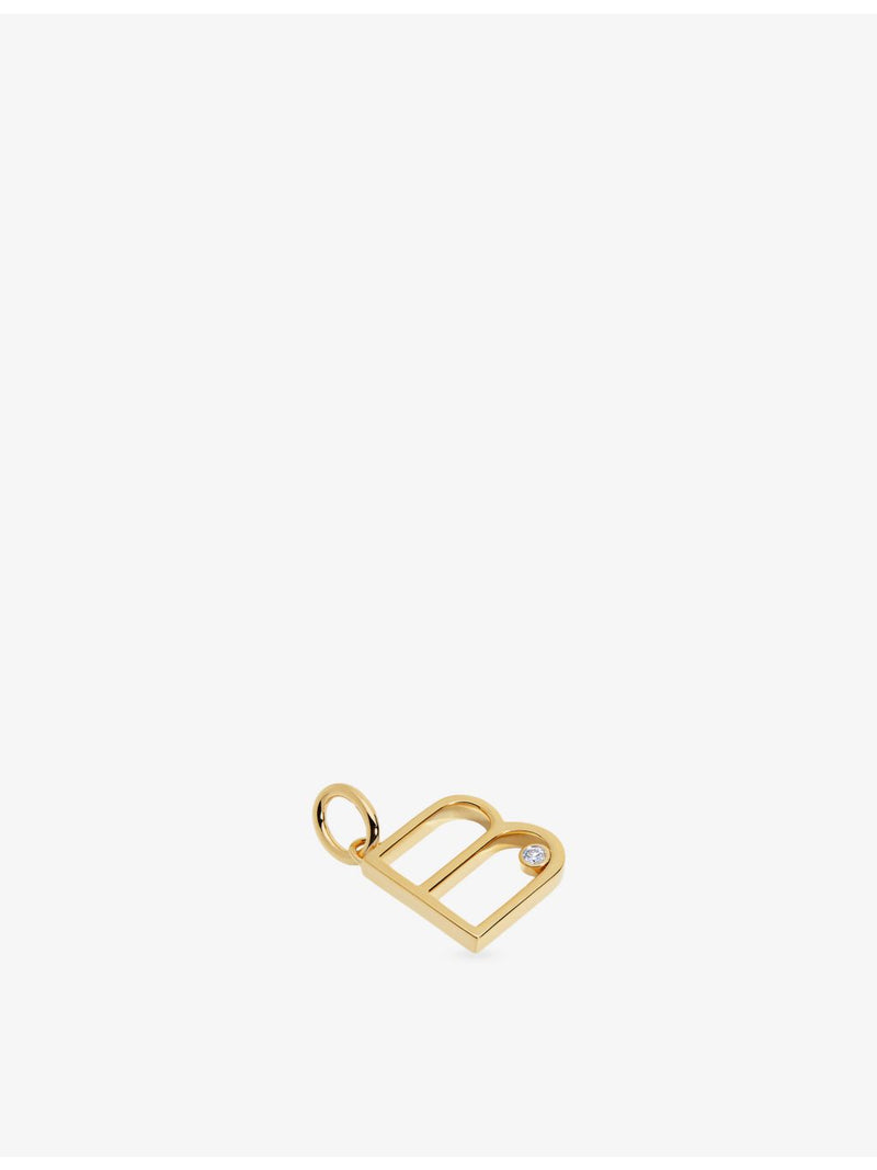 Monica Vinader initial B pendant with lab-grown diamond, imported from the UK