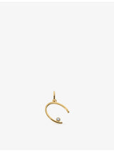 selfridges Monica Vinader Solitaire Initial C 18ct Yellow Gold Vermeil Lab-Grown Diamond Pendant- Buy online at McGrocer